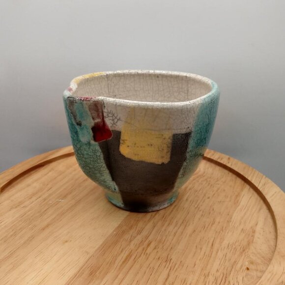 Segal Signed Pottery Bowl/Cup green/brown MCM look - Picture 15 of 15
